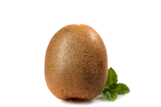 Fresh Kiwifruit from Zhouzhi Shaanxi China with Green Mint Leaves Still Life