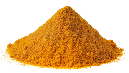Pile of bright orange turmeric powder spice © Gabriela