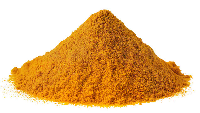 Pile of bright orange turmeric powder spice