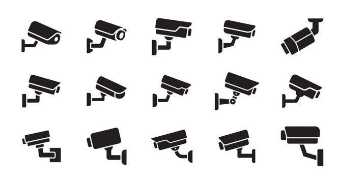 Set of Cctv security camera icon, Cctv security camera vector Collection