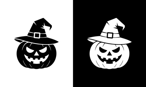 Black and white halloween pum...