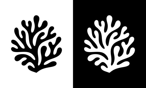 Black and white coral reef si...