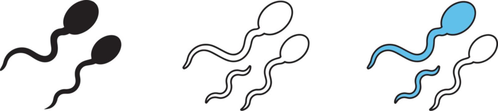 Sperm cell icon set in versatile styles for medical fertility reproductive health and scientific illustration concepts isolated vector pack representing human reproduction cell biology fertility 