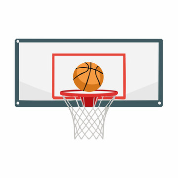 Basketball hoop with ball