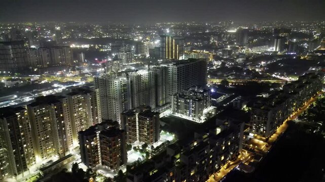 Pune City Drone View with IT Park and Skyscrapers Under Construction in India
