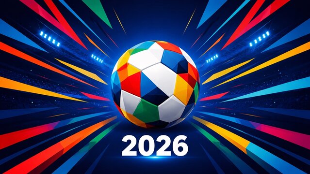 Colorful soccer ball with dynamic designs for 2026