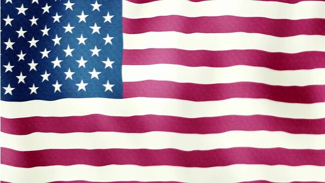Motion graphic of the USA flag waving in America