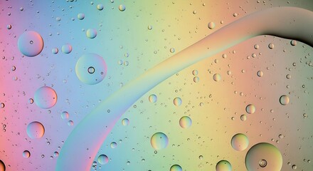 Fototapeta premium Rainbow background, water droplets, colorful texture, abstract design