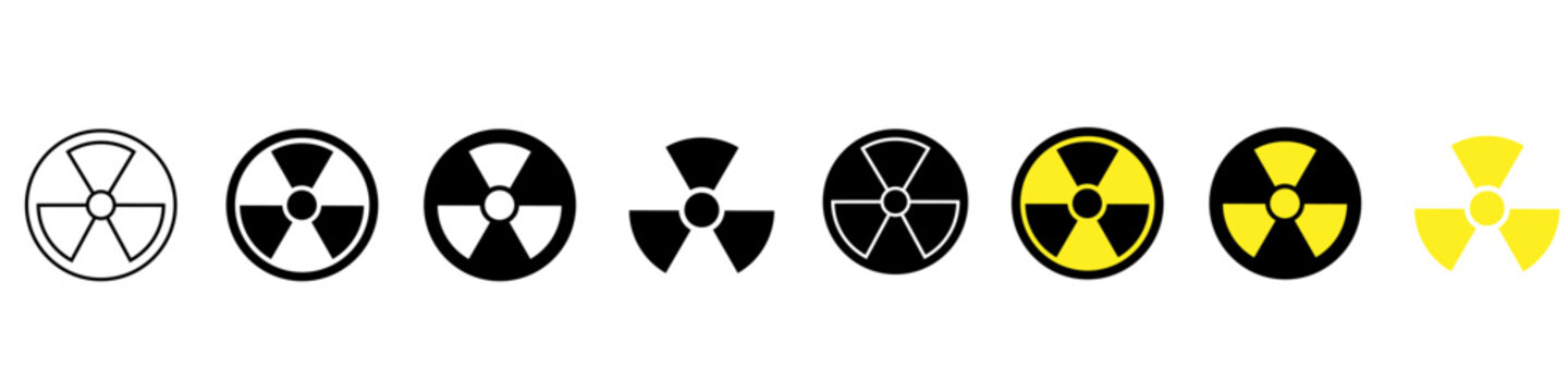Radiation icon vector set. Nuclear energy Illustration sign collection. Emitting symbol. Nuclear waste logo.