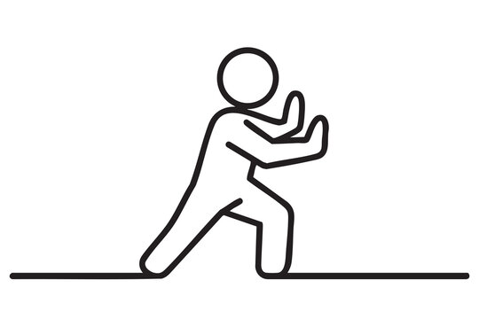 Minimal runner outline symbol showing movement, cardio training and athletic performance concept