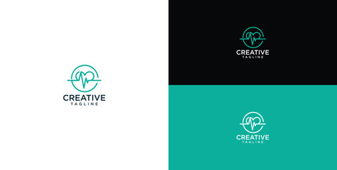 Fototapeta premium Elegant and modern abstract heart logo design, symbolizing compassion, care, and well-being. Ideal for health, wellness, or charitable brands seeking a clean and sophisticated visual identity