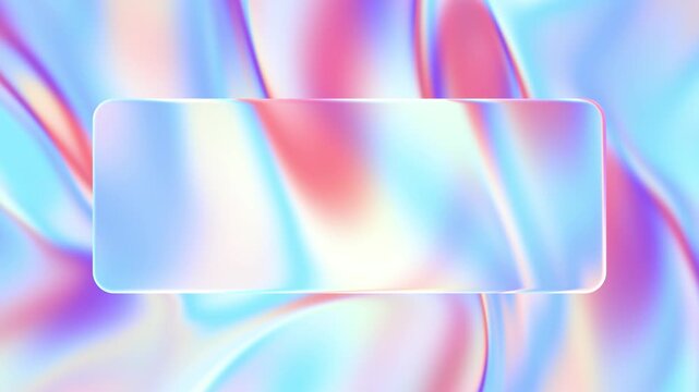 Abstract animated metallic liquid background with glass effect