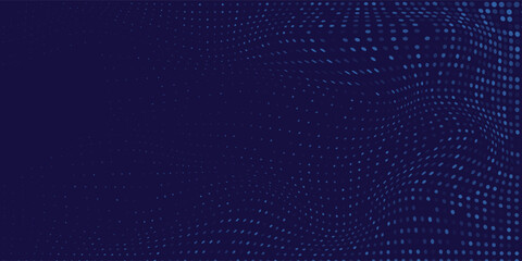 Modern blue wavy halftone background. Dot pop art sport style vector abstract © Andika