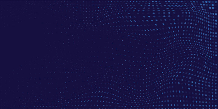 Modern blue wavy halftone background. Dot pop art sport style vector abstract