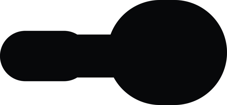 Abstract black keyhole silhouette icon, minimalist geometric vector design element.