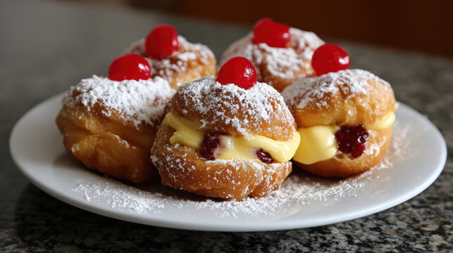 transparent zeppole italian donuts fried dough dessert