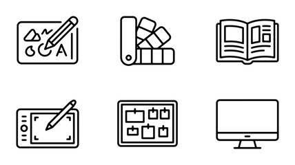 Graphic Design Icons Set, Creative Tools, Digital Art, Branding Elements, Visual Communication