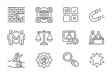 Fototapeta premium Talent Management Vector Icon Set For HR And Corporate Staffing Design
