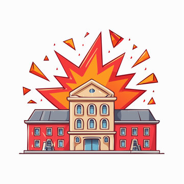 Building Explosion Illustration