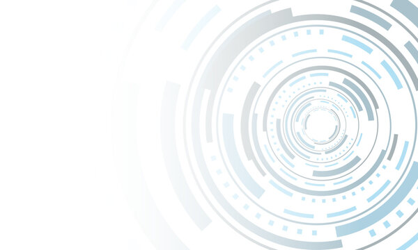 Abstract sci fi blue circle cyber gradient technology futuristic design modern creative on white blank space background vector