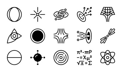 Cosmic Science Icons, Space Exploration Symbols, Astronomy Vector Graphics, Universe Elements © ShahinAl