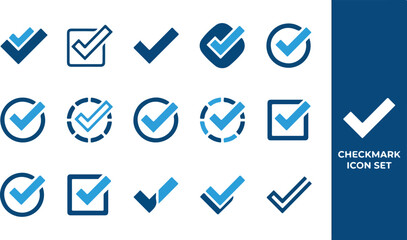 Checkmark Symbols in Circle and Square for Approval and Selection © Level Zero