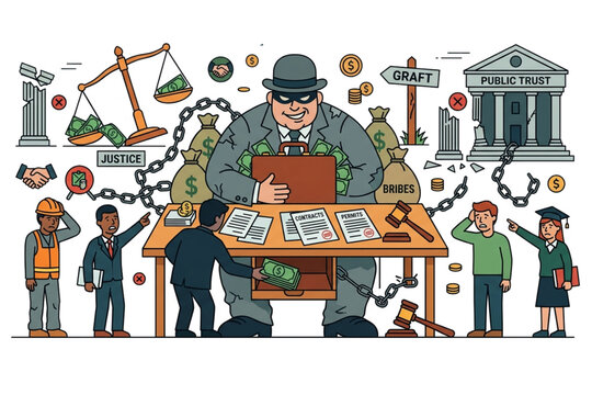corruption illustration vector