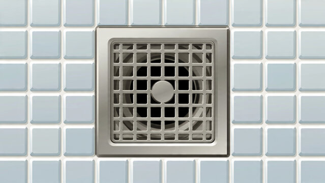 Close-up of ceiling vent with grid cover on tiled wall in sterile environment