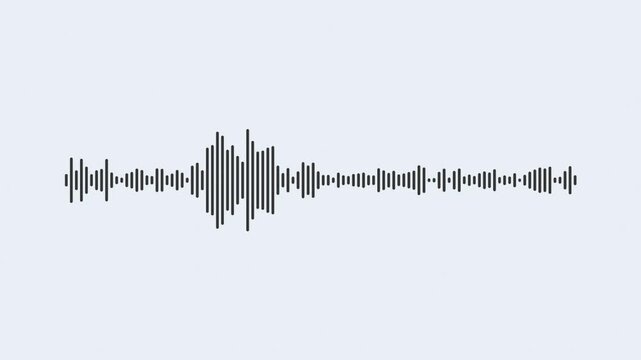 Video animation of a voice recording or broadcasting with sound waveform, voice message - close-up.
