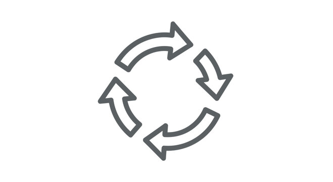 Circular arrows icon representing recycling, refresh, or continuous loop process