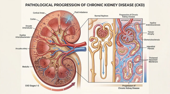 Illustrative voyage into chronic kidney disease pathogenesis and nephron degradation