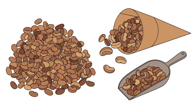 Roasted nuts, assorted nuts, nut mix, snack food, healthy snack, vector icons