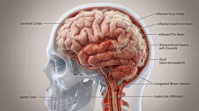 Revealing the intricate human mind during a severe inflammatory assault within the skull's protective embrace