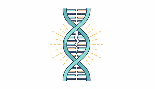 DNA, double helix, genetic structure, biology icon, vector illustration