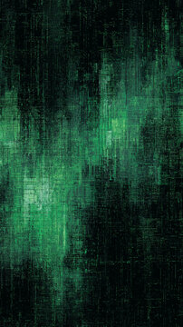Glitch Effect and Cyber Texture - Dark Green Digital Background