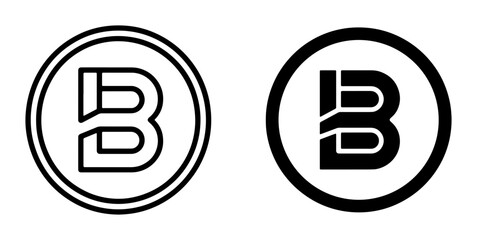 Monogram B Lettermark, Circular Logo Design, Minimalist Branding Icon, Corporate Identity Symbol, Business Letterhead Graphic, Modern Alphabet Mark © Kawsar