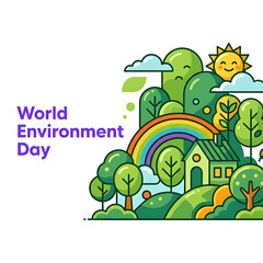 Fototapeta premium World environment day colorful pixel art landscape