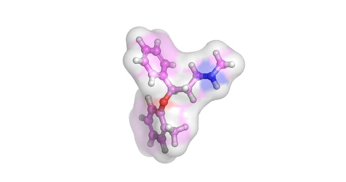 Atomoxetine, non-stimulant selective norepinephrine reuptake inhibitor drug for ADHD, 3D molecule 4K