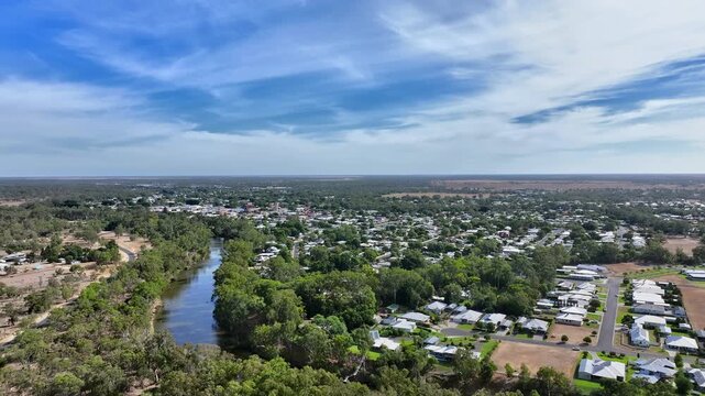 Spectacular aerial footage of Goondiwindi Queensland Australia