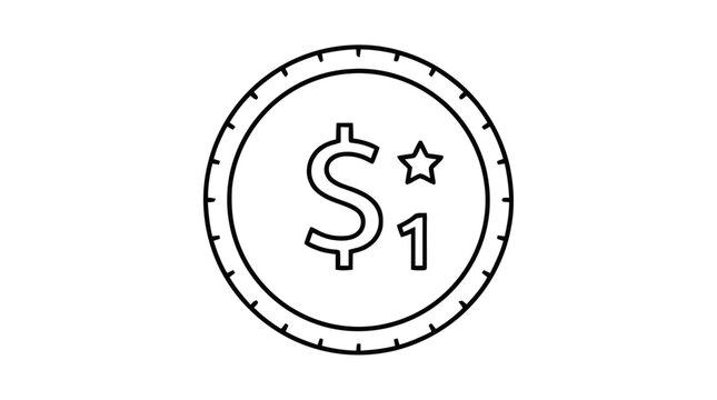 Dollar coin with star symbol.