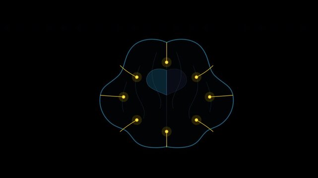 Suitable for science, technology articles, and presentations. Illustrates futuristic braincomputer interface concepts connecting digital networks. Great for tech graphics.