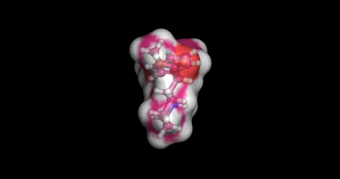 Methylphenidate, central nervous system stimulant drug for attention deficit disorder/ADHD, 3D molecule 4K
