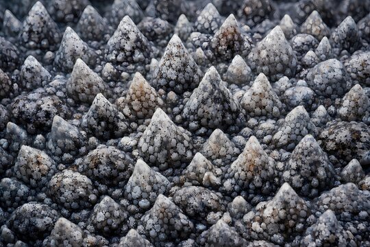 Rough bumpy skin texture macro of a shark or stingray suitable for marine biology research nature backgrounds and tactile design elements high resolution with grey and white tones
