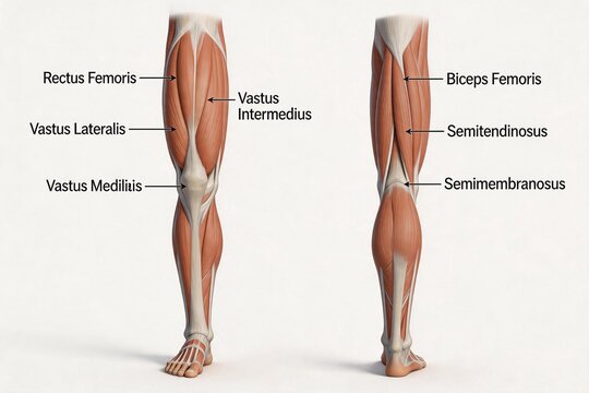 Human leg muscle anatomy diagram