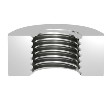 Metric Nut cutaway PNG