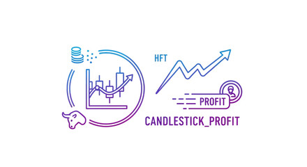 Fototapeta premium Stock market trading concept illustration with financial growth chart