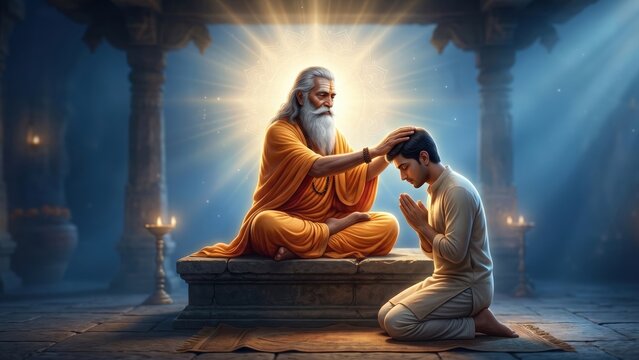 Divine Guru Blessing Spiritual Artwork