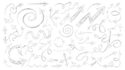 Obraz premium Hand drawn white brush strokes elements isolated on transparent background