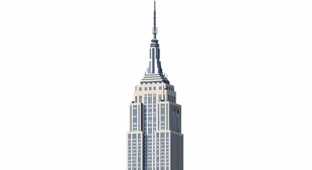 Obraz premium A pixelated illustration of a famous skyscraper against a white background