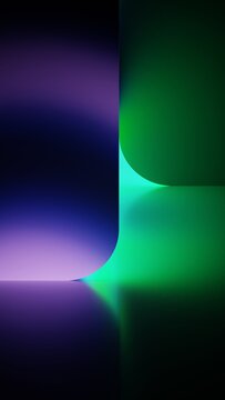 RGB gradient geometric background with neon arch and dark glow